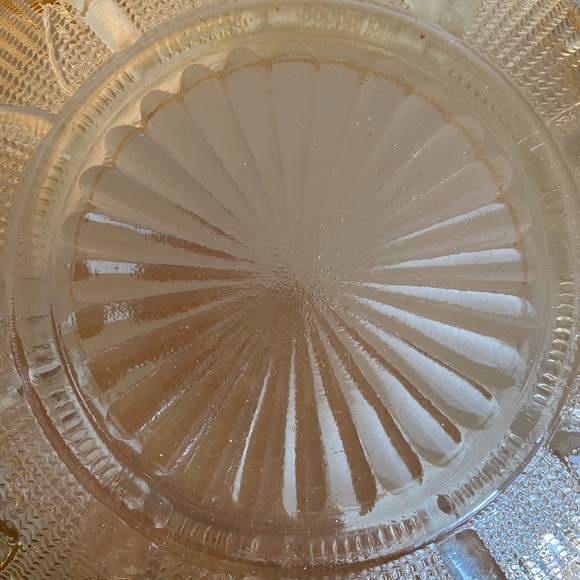 EUC VTG JEANNETTE LOUISA IRIDESCENT FLORAGOLD RUFFLED RIM BOWL CARNIVAL GLASS - Picture 6 of 9